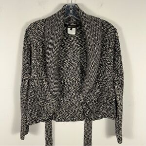BCBGMaxAzria Black and Gray Cardigan Wrap Sweater XS
